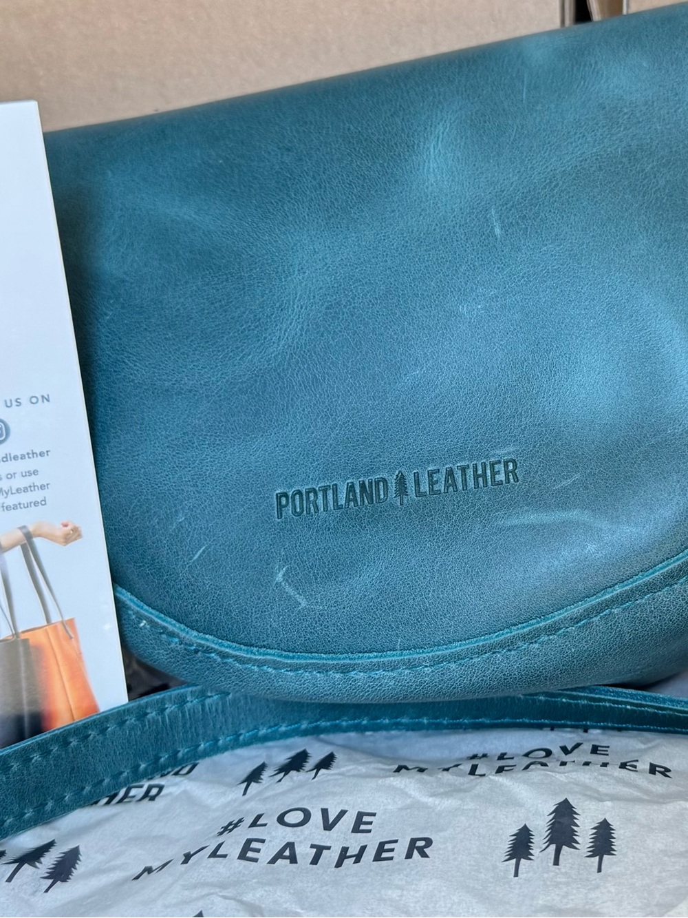Portland Leather medium Koala in Cowboy Jeans - Picture 2 of 3